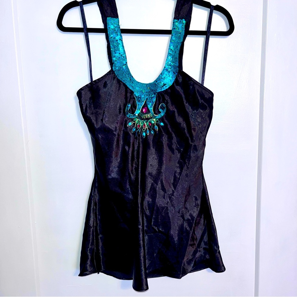 Charlotte Russe sequin halter tie top size medium